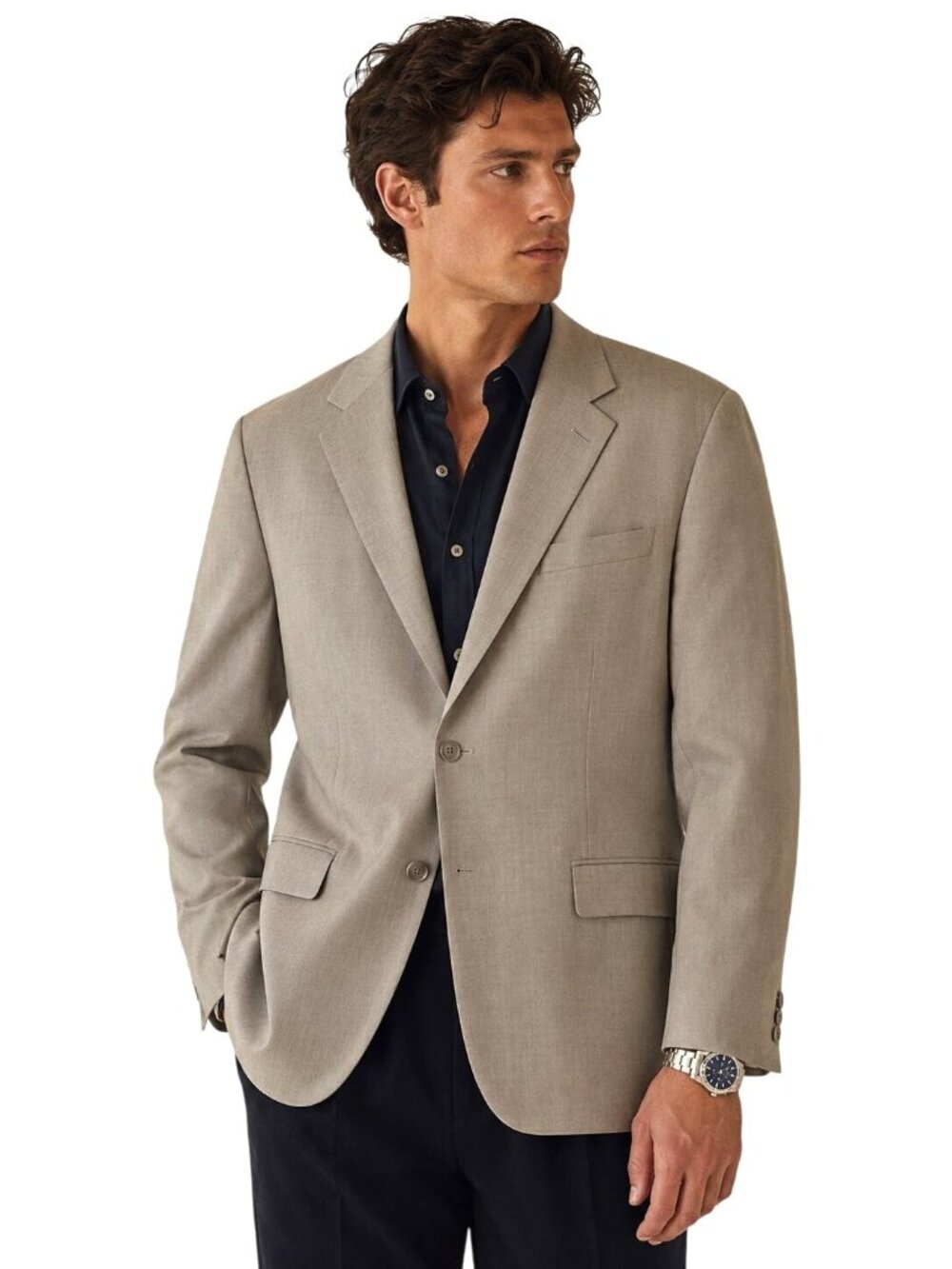Haspel Size 42R Men’s Beige Dress Sport Jacket Silk Wool